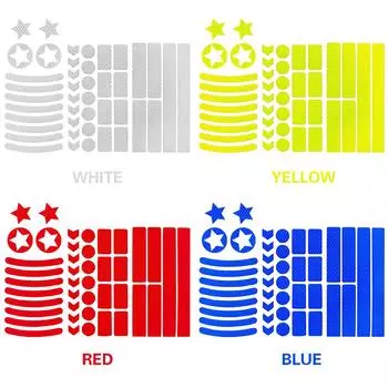 42 шт. светоотражающие наклейки, предупреждающие полосы, водонепроницаемые наклейки ночной видимости для MTB красный