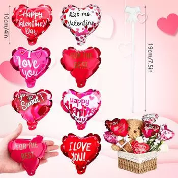 42 шт. воздушных шаров ко Дню святого Валентина, 4 дюйма, самонадувающиеся воздушные шары в форме сердца с бантом, украшение на день святого Валентина, мини-фольгированные шары для V армия зеленый