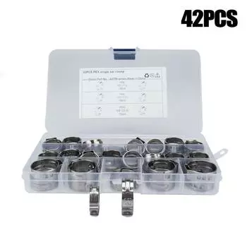 42 штуки хомутов из нержавеющей стали для автомобильных гидравлических шлангов, О-образные хомуты, хомут для топливопровода