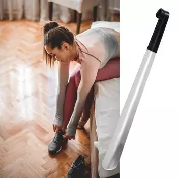 42 см рожок для обуви из нержавеющей стали эргономичный с длинной ручкой для беременных женщин мужчин детей пожилых людей сапоги повседневный спортивный подъемник для обуви помощник длинная палка для одевания чёрный