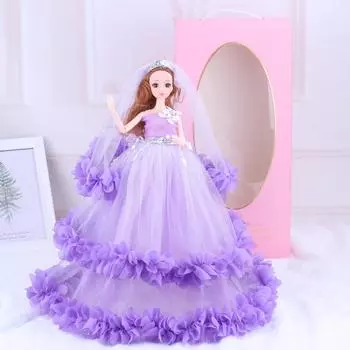 42 см шифоновая 3D сетка для куклы Барби, подарочная коробка, набор игрушек для детей и девочек красный