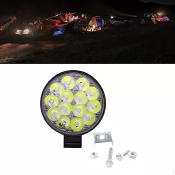 42 Вт Автомобильные светодиодные прожекторы Инженерные фары Аксессуары для модернизации Водонепроницаемые круглые фары Работа White light