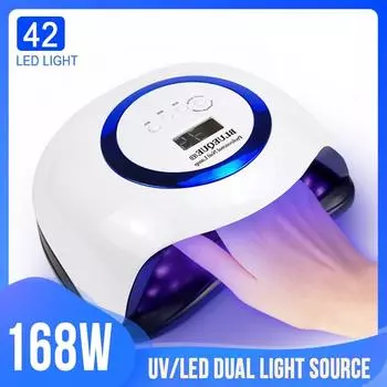 42LED маникюрный светильник для ногтей, сушилка для гелевого лака для ногтей с датчиком движения, сенсорный переключатель, 4 режима таймера