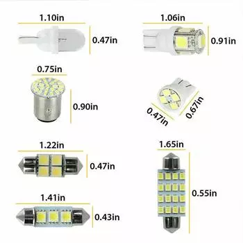 42pcs DC 12V Car LED Interior Lights Lamp Bulbs 31mm 36mm 41mm T10 1157 Kit Footwell Lamp License Plate Lights Bulbs Acesssories белый