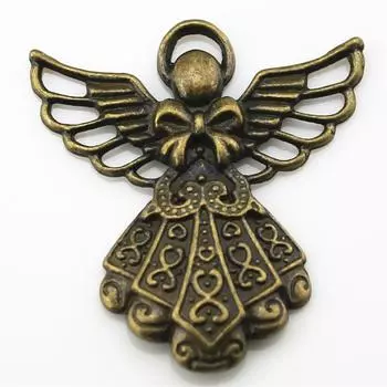 42x39 мм Подвески с ангелом, античная бронза, ювелирные изделия мужского бренда: WYISYWG 2 шт.