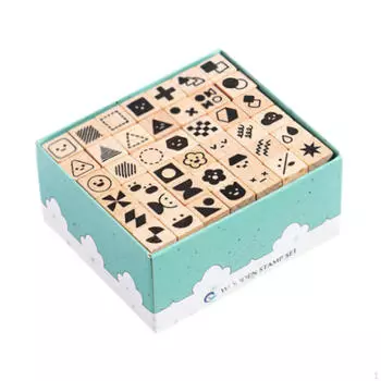 42x Деревянные штампы Резиновые Симпатичные DIY Проекты Творческие поделки для художников-ежедневников