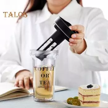 430 мл кофейная чашка, двухслойная портативная портативная бутылка для воды с хорошей герметичностью для дома чёрный