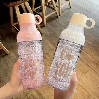 430 мл стакан для льда с двойной крышкой, пластиковая бутылка для воды без BPA, портативный летний стакан для спорта на открытом воздухе, кружка для питья