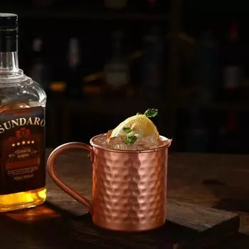 430ml Coppery Beer Mug Hammered Pattern Coffee Cup Water Cup Cocktails Cup Bar серебряный