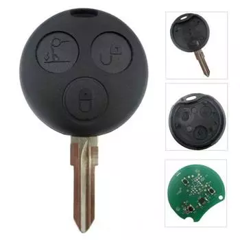 433,92 МГц, 3 кнопки, умный дистанционный ключ для Benz Smart Fortwo Forfour Roadster чёрный