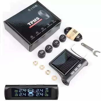 433,92 МГц Автомобильная TPMS Цифровая солнечная система контроля давления в шинах автомобиля с 4 датчиками USB Авто сигнализация инструмент PSI BAR Sensors Only