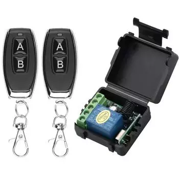 433 МГц беспроводной универсальный пульт дистанционного управления DC12V 10A 1 канальный релейный пульт дистанционного управления с приемником + 1 обучающий код передатчика для гаражных ворот 1remote