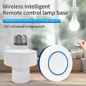 433 МГц E27 патрон лампы умный беспроводной пульт дистанционного управления переключатель мини круглая кнопка настенная панель переключатель светодиодная лампа освещение для спальни