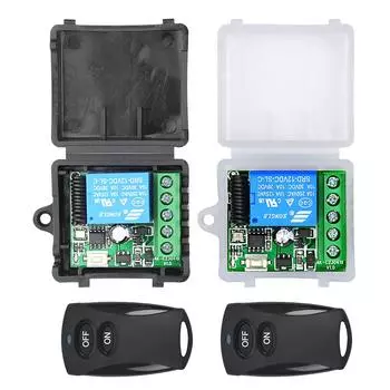 433 МГц Мини-модуль 1 канал постоянного тока 12 В пульт дистанционного управления 10 А беспроводной пульт дистанционного управления включение выключение передатчик для светодиодной системы доступа к двери чёрный