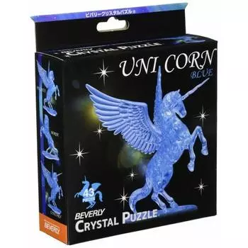 43 элемента кристального пазла единорог синий