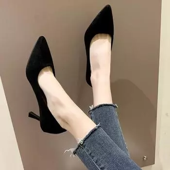 43 large size shoes sexy French professional work shoes pointed head shallow mouth stiletto versatile high heels fashionable simple women s shoes 34