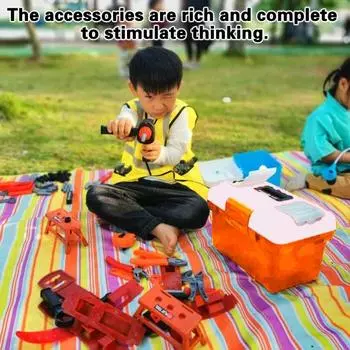 43 шт./компл. детский электрический ящик для моделирования, набор инструментов для мальчиков, резак, бензопила, отвертка, ящик для инструментов, забавное хранилище для интерактивных инструментов