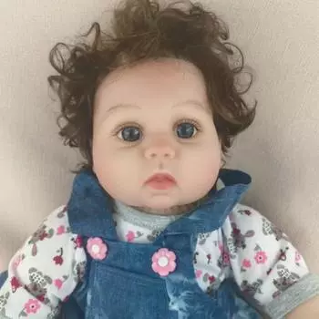 43 см кукла Rebirth джинсовая имитация младенца с имплантированными волосами виниловая кукла игрушка 43cm темно-синий