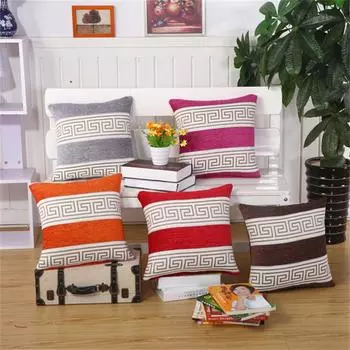 43x43cm Classic Retro Geometric Polyester Home Sofa Chair Seat Cushion Cover Room Throw Pillowcase 43x43cm