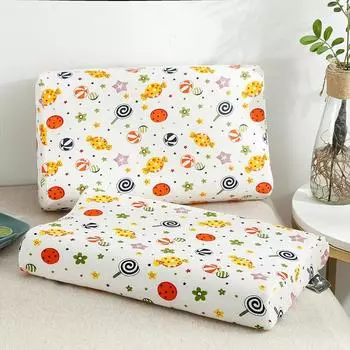 44*27*6Детская латексная подушка, подушка для школьника, хлопковая подушка с рисунком, двухслойная наволочка из хлопка, детская подушка