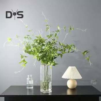 44,5-дюймовая искусственная ветка зелени, искусственные стебли и ветки для вазы, длинные стебли, искусственные растения с листьями для домашнего ежедневного украшения в помещении, свадьбы зелёный