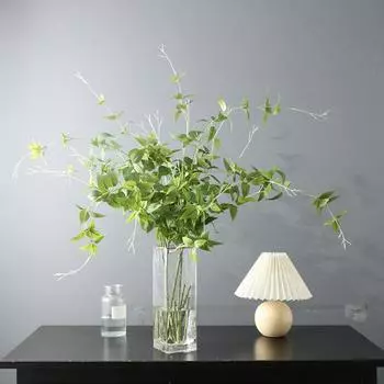 44,5-дюймовая искусственная ветка зелени, искусственные стебли и ветки для вазы, длинные стебли, искусственные растения с листьями для домашнего ежедневного украшения в помещении, свадьбы зелёный