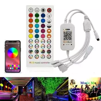 44 клавиши ИК-пульт дистанционного управления Bluetooth Светодиодная лента RGB Музыка Аудио RGB Светодиодный контроллер 5-24 В для светодиодной ленты RGB One Size