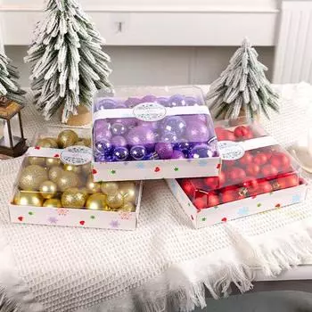 44 шт., 3/4/5 см, Рождественский шар, небьющийся привлекательный красочный кулон в виде рождественского елочного шара для праздничного украшения вечеринки