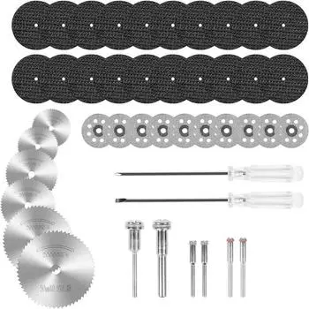 44 шт. мини-алмазный диск для резки смолы, набор шлифовальных кругов для дисковой пилы для набора вращающихся инструментов Dremel 44pcs