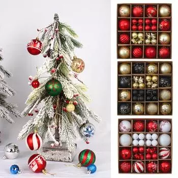 44 шт. Рождественские шары, украшения для рождественской елки, подвесные шары, небьющиеся шары, подвеска для праздника, свадьбы D