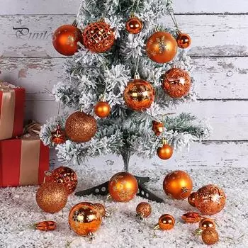 44 шт. Рождественские шары, украшения, небьющиеся, снежинка, олень, звезда, подвесное украшение на рождественскую елку, праздничный домашний декор для вечеринки