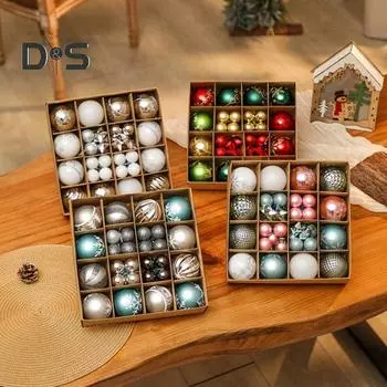 44 шт. Рождественские шары, украшения, подвесные шары для рождественской елки, небьющиеся шары, подвеска для праздничного украшения свадебной вечеринки B