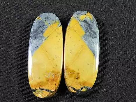 44Cts. Натуральная яшма Малигано (13мм х 24мм каждый) Пара овальных кабошонов SK-2809