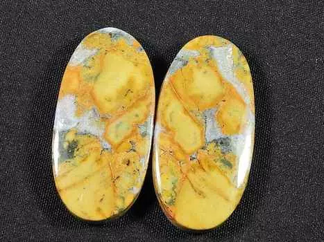 44Cts. Натуральная яшма Малигано (14мм х 30мм каждый) Пара овальных кабошонов SK-2808