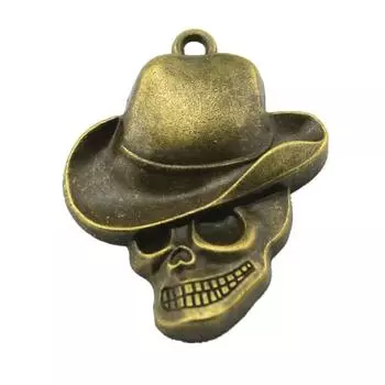 44x35 мм шляпа череп подвески античный бронзовый цвет товары для рукоделия бренд: WYISYWG 2 шт.
