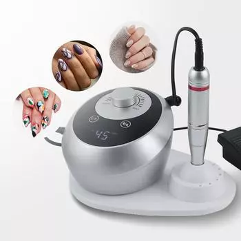 45000 об/мин Профессиональная электрическая пилка для ногтей Машина для маникюра Низкий уровень шума Набор наждачных пилок для ногтей Оборудование для полировки для ногтевого салона Инструменты EU