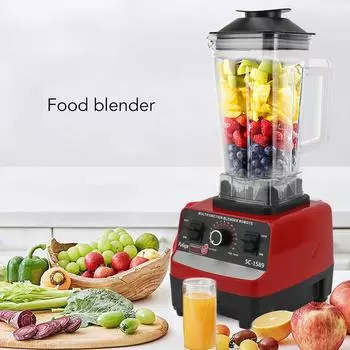4500 Вт Настольный блендер 2.5 л 15 скоростей бытовой многофункциональный кухонный комбайн с 6 лезвиями из нержавеющей стали для мяса льда фруктов красный