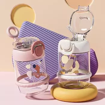 450/630 мл симпатичная соломенная кружка бутылка для воды для девушки на открытом воздухе путешествия простой чайник портативный пластиковый стакан для кофе и чая пить стакан without sticker