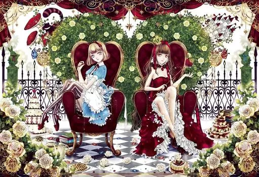 450 деталей пазла Puzzle Master Fantastic Art Алиса и Королева Маленький кусочек (26x38см)