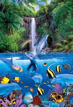 450 деталей пазла Puzzle Master Lassen Вечное Радужное Море I Маленький элемент (26x38см)