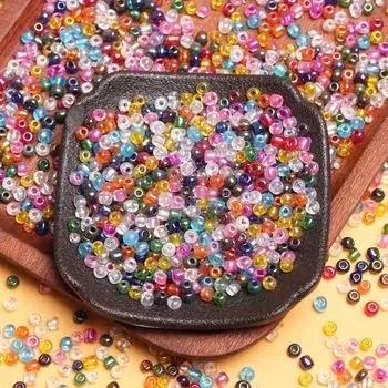 450 г Изготовление ювелирных изделий 2/3/4 мм Стеклянная модная прокладка DIY Аксессуары Круглые свободные бусины Ручная работа Подвеска Серьги Ожерелье Браслет 2mm разноцветный