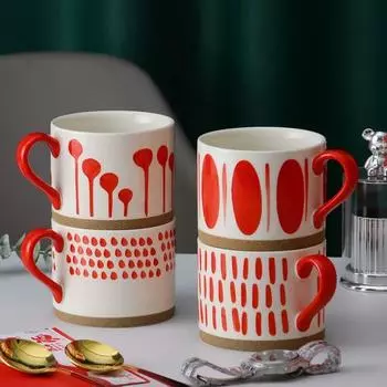 450 мл большая емкость кофейная кружка винтажный завтрак молоко овсянка кофе керамическая кружка кофейная чашка с ручкой 450ml