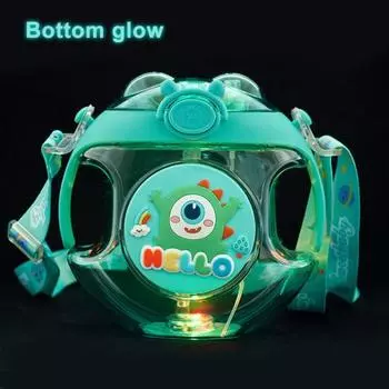 450 мл бутылка для воды с соломинкой, пищевая герметичная бутылка для питья в мультяшном стиле, бутылка для напитков, сока, детская посуда для напитков 450ML A фиолетовый