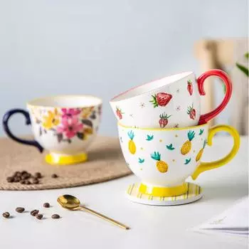 450 мл чашка для завтрака, овсяная чашка для молока, милый домашний подарок для пары, большая емкость, креативная чашка для послеобеденного чая, украшение для гостиной