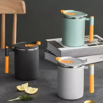 450 мл изолированные стаканы для воды с крышкой кружка для молока переносная кружка для кофе чай зелёный