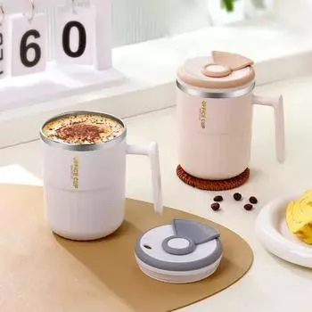 450 мл кружка для кофе из нержавеющей стали 304, двухслойная, с ручкой, для студентов, офиса, школы, для чая, воды, посуда для напитков 450ml зелёный