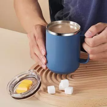 450 мл модная широко используемая ручка изолированная чашка из нержавеющей стали аксессуары для офиса