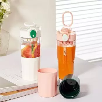 450 мл пластиковая прозрачная бутылка для воды с фильтром для чая, портативная спортивная чашка для питья, детская школа, спорт на открытом воздухе, кемпинг 450ml розовый