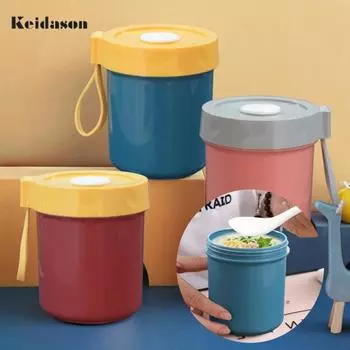 450 мл Полезная герметичная пищевая пластиковая кружка для овсянки, чашка для супа, контейнер для каши для завтрака, ежедневное использование розовый