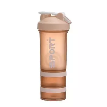 450 мл шейкер бутылки 3-слойная спортивная бутылка для воды протеиновый шейкер для спортзала на открытом воздухе герметичный пластиковый стакан для смешивания посуда для напитков BPA Free 450ml